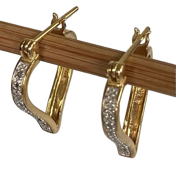 gold vermeil Jewelry - R# Adorable Gold Vermeil Heart Dangles